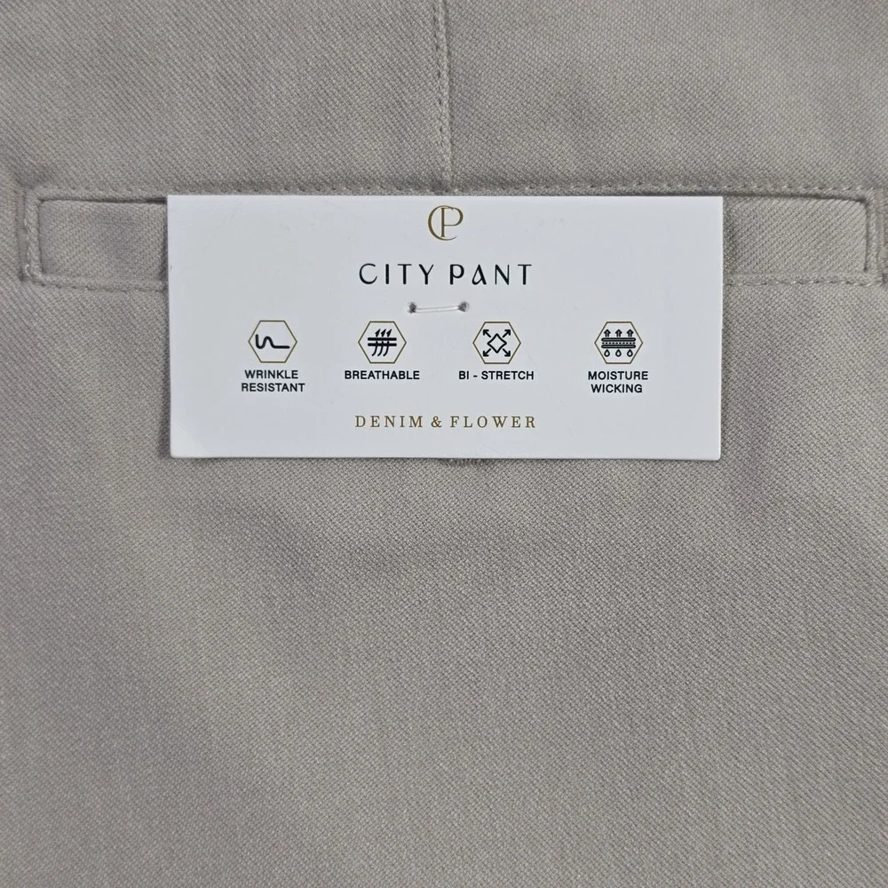 Denim & Flower Ricky Singh Men's City Pant 32x28 Taupe Slim Fit Stretch NWT